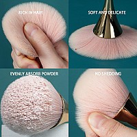 Large Fluffy Nail Art Dust Brush Foundation Makeup Brush Big Powder Brush Face Blush Brush For Daily Makeup Light Pink