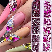 Belicey Gradient Purple Crystal Rhinestones For Nail 800Pcs Multishape Nail Art Rhinestone Decoration Hearts Butterfly Charm Na