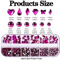 Belicey Gradient Purple Crystal Rhinestones For Nail 800Pcs Multishape Nail Art Rhinestone Decoration Hearts Butterfly Charm Na