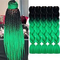 Aidusa Ombre Braiding Hair 5Pcs Synthetic Jumbo Braiding Hair Extensions 24 Inch 2 Tones For Box Braids Twist Crochet Braids 100