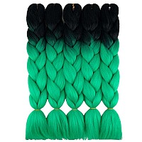 Aidusa Ombre Braiding Hair 5Pcs Synthetic Jumbo Braiding Hair Extensions 24 Inch 2 Tones For Box Braids Twist Crochet Braids 100