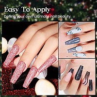 Mizhse Reflective Glitter Gel Polish 11 Colors Reflective Gel Nail Polish With Universal Silver Cat Eye Gel Sparkling Diamond U