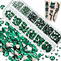 Belicey Nail Art Rhinestones Red Green Flatback Round Rhinestones Charms Nail Gem Stones With K9 Bling Glass Crystals Diamonds J