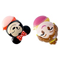 Lip Smacker Disney Minnie Mouse and Beauty And The Beast Belle Emoji Lip Balm Duo, Flavored Strawberry Lemonade, Bow-nade, 2 Pack