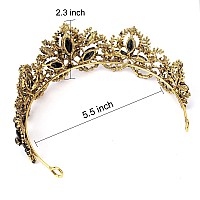 Exacoo Black Tiara for Women Gold Crown for Girls Wedding Princess Birthday Crystal Rhinestones Headbands for Prom Bridal Party Halloween Costume Christmas Gift