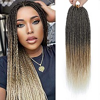 Nayoo Small Crochet Hair Senegalese Twist, 22 Inch 8 Packs Ombre Crochet Hair For Black Women, 35 Strands/Pack Braids Crochet Hair, Twist Crochet Hair Hot Water Setting (22 Inch, 1B/27/613)