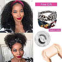 4Girl4Ever Headband Wigs Curly Human Hair Headband Wigs For Black Women Glueless Deep Wave None Lace Front Wigs With Headbands 1