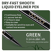 Docolor Waterproof Eyeliner Pen Super Slim Liquid Eyeliner Eye Liner Gel Green