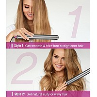 Hair Straightener and Curling Iron 2 in 1 Flat Iron Hair Straightener Ceramic Extra-Long Plates Straightener and Curler Auto Shut Off Hair Flat Iron Curling Iron,5 Temp. Setting(300?-450?) by PRITECH