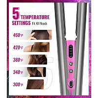 Hair Straightener and Curling Iron 2 in 1 Flat Iron Hair Straightener Ceramic Extra-Long Plates Straightener and Curler Auto Shut Off Hair Flat Iron Curling Iron,5 Temp. Setting(300?-450?) by PRITECH