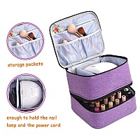 Zfzgfrcs Upgraded Nail Polish Organizer Case Holds 30 Bottles And 1 Nail Light Doublelayer Nail Polish Carrying Case Nail Po