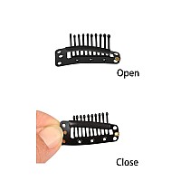 Ytbyt Hair Extension Clips 50 Pcs 36Mm 10Teeth Metal Snap Hair Clips With Rubber Silicone Back For Wigs Hairpiece Accessories