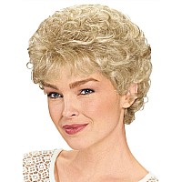 Gnimegil Elderly Wigs Short Curly Wig For Ladies Synthetic Hair Old Women Wigs Light Blonde Wig Halloween Costume Carnival Party