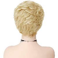 Gnimegil Elderly Wigs Short Curly Wig For Ladies Synthetic Hair Old Women Wigs Light Blonde Wig Halloween Costume Carnival Party