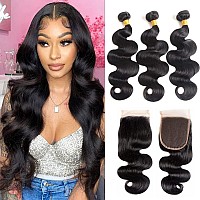 Body Wave Bundles With Closure Brazilian Human Hair 3 Bundles With Closure22 24 2620 Body Wave 100 Unprocessed Virgin Hair B