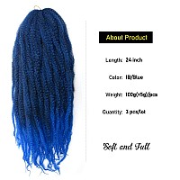 Kgbfass Marley Hair 24 Inch Marley Hair For Twists Long Afro Kinky Twist Marley Braiding Hair Extension Synthetic Fiber Marley B