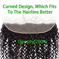 Lace Frontal Closure 13X4 Ear To Ear Hd Lace Frontal Deep Curly Brazilian Virgin Human Hair Extensions Frontal Bleached Knots Pr