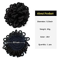 Kgbfass Loc Petal Bun Dreadlock Drawstring Ponytail Curly Faux Locs Braided Ponytail Clip In Chignon Scrunchies Hairpiece For Bl