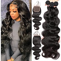 Yisea Body Wave 3 Bundles With Closure12 14 1610Bundles With Closure 100 Unprocessed Brazilian Body Wave Human Hair Bundles