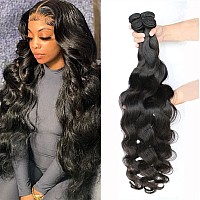 Yisea Body Wave Bundles Human Hair 4 Bundles 26 24 22 20 Inches 12A Brazilian Virgin Human Hair Body Wave Bundles Natural Colo