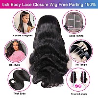 Aaliweya 5X5 Hd Lace Closure Wigs Human Hair Body Wave 5X5 Transparent Lace Front Wig For Women 150 Density Lace Closure Wig Pre