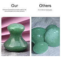 Ideayard Mushroom Gua Sha 2Pcs Jade Eye Massage Facial Tool Smooth Cute Mushroom Shaped Scraping For Women Spa Lift Remove Wrink