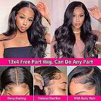 Pizazz 13X4 Hd Transparent Lace Front Wigs Human Hair Pre Plucked With Baby Hair 180 Density Brazilian Body Wave Human Hair Wigs