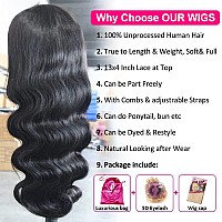 Pizazz 13X4 Hd Transparent Lace Front Wigs Human Hair Pre Plucked With Baby Hair 180 Density Brazilian Body Wave Human Hair Wigs