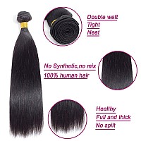 Brazilian Virgin Straight Human Hair 3 Bundles With Frontal 13X4 Ear To Ear Lace Frontal 100 Unprocessed Brazilian Remy Virgin