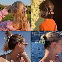 Ahoney 4 Pack Checkered Hair Clip Hair Claw Clips for Thin Hair 2