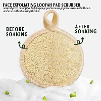 Face Exfoliating Loofah Pad Scrubber Manual Facial Cleansing And Makeup Remover Brush 6 Pieces Natural Loofa Sponge Pads Massa