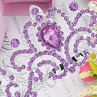 Curasa Purple Tiara Cute Crystal Tiaras For Women Princess Crown With Combs Birthday Crown For Girls Fairy Crown Exquisite Hair