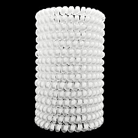 Hodooly 15 Pcs Spiral Hair Ties No Crease Telephone Cord Plastic Hair Coils In White