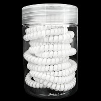 Hodooly 15 Pcs Spiral Hair Ties No Crease Telephone Cord Plastic Hair Coils In White