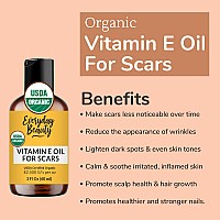 Organic Vitamin E Oil For Scars All Natural Vegan Skin Moisturizer 2Oz Light And Unscented Great For Scars After Surgery