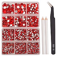 Ncb 8000Pcs Non Hotfix Rhinestones 10 Sizes Flatback Crystal Glass Rhinestones With Tweezers And Picking Pen For Nail Art Clothe