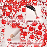 Ncb 8000Pcs Non Hotfix Rhinestones 10 Sizes Flatback Crystal Glass Rhinestones With Tweezers And Picking Pen For Nail Art Clothe