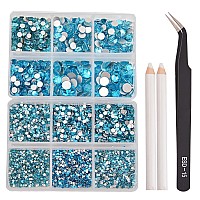 Ncb 8000Pcs Non Hotfix Rhinestones 10 Sizes Flatback Crystal Glass Rhinestones With Tweezers And Picking Pen For Nail Art Clothe