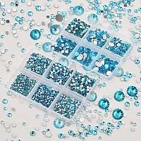 Ncb 8000Pcs Non Hotfix Rhinestones 10 Sizes Flatback Crystal Glass Rhinestones With Tweezers And Picking Pen For Nail Art Clothe