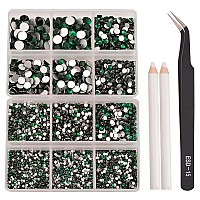 Ncb 8000Pcs Non Hotfix Rhinestones 10 Sizes Flatback Crystal Glass Rhinestones With Tweezers And Picking Pen For Nail Art Clothe