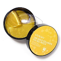 LIYALAN 24K Gold Under Eye Patches-60 Pcs Eye Masks for Dark Circles and Puffiness Under Eye Bags Treatment for Women and Man Eye Patch Under Eye Pads