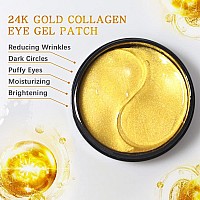 LIYALAN 24K Gold Under Eye Patches-60 Pcs Eye Masks for Dark Circles and Puffiness Under Eye Bags Treatment for Women and Man Eye Patch Under Eye Pads