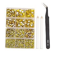 Ncb 8000Pcs Non Hotfix Rhinestones 10 Sizes Flatback Crystal Glass Rhinestones With Tweezers And Picking Pen For Nail Art Clothe