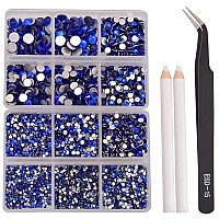 Ncb 8000Pcs Non Hotfix Rhinestones 10 Sizes Flatback Crystal Glass Rhinestones With Tweezers And Picking Pen For Nail Art Clothe