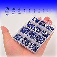 Ncb 8000Pcs Non Hotfix Rhinestones 10 Sizes Flatback Crystal Glass Rhinestones With Tweezers And Picking Pen For Nail Art Clothe