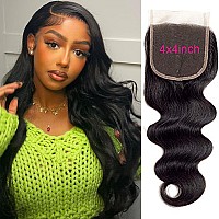 Brazilian Virgin Body Wave Human Hair 4X4 Lace Closure 100 Unprocessed Human Hair 12A Body Wave Lace Closure Free Part Natural