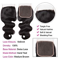 Brazilian Virgin Body Wave Human Hair 4X4 Lace Closure 100 Unprocessed Human Hair 12A Body Wave Lace Closure Free Part Natural