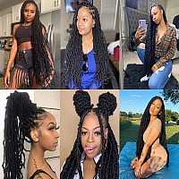 Faux Locs Crchet Hair 30Inch 6Packs Super Soft Long Locs Goddess Locs Crochet Hair Natural Pre Looped Natural Crochet Braid Curl