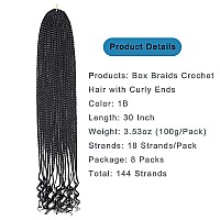 8 Packs 30 Inch Crochet Box Braids Hair With Curly Ends Pre Looped Goddess Box Braids Hair Extensions And Braiding