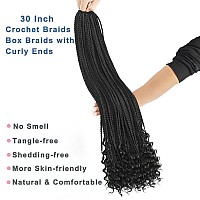 8 Packs 30 Inch Crochet Box Braids Hair With Curly Ends Pre Looped Goddess Box Braids Hair Extensions And Braiding